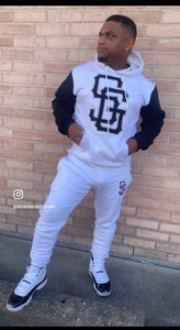 SG Giants Hooded Sweatsuit to match Retro Jordan 4 White Thunder sneakers