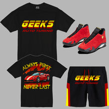 Load image into Gallery viewer, GEEKS Auto Tuning Short Set to match Retro Jordan 14 Ferrari sneakers
