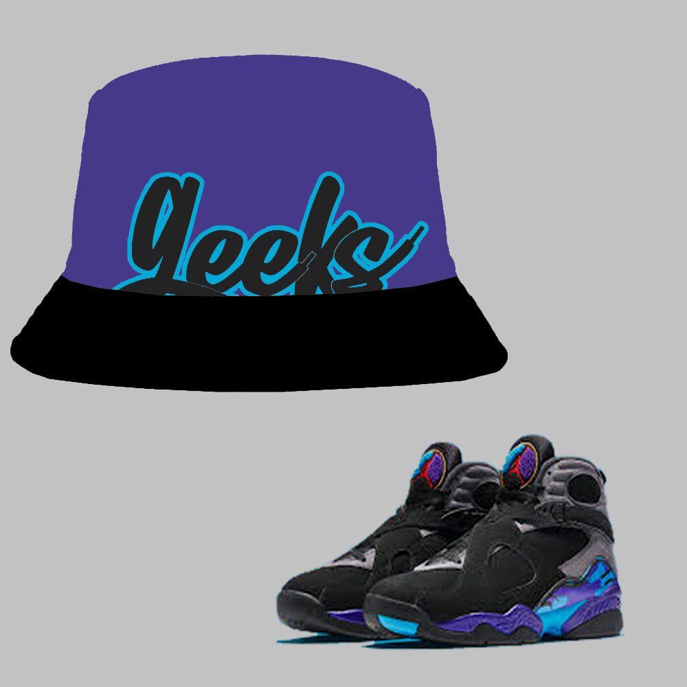 GEEKS Bucket Hat to match Retro Jordan 8 Aqua sneakers