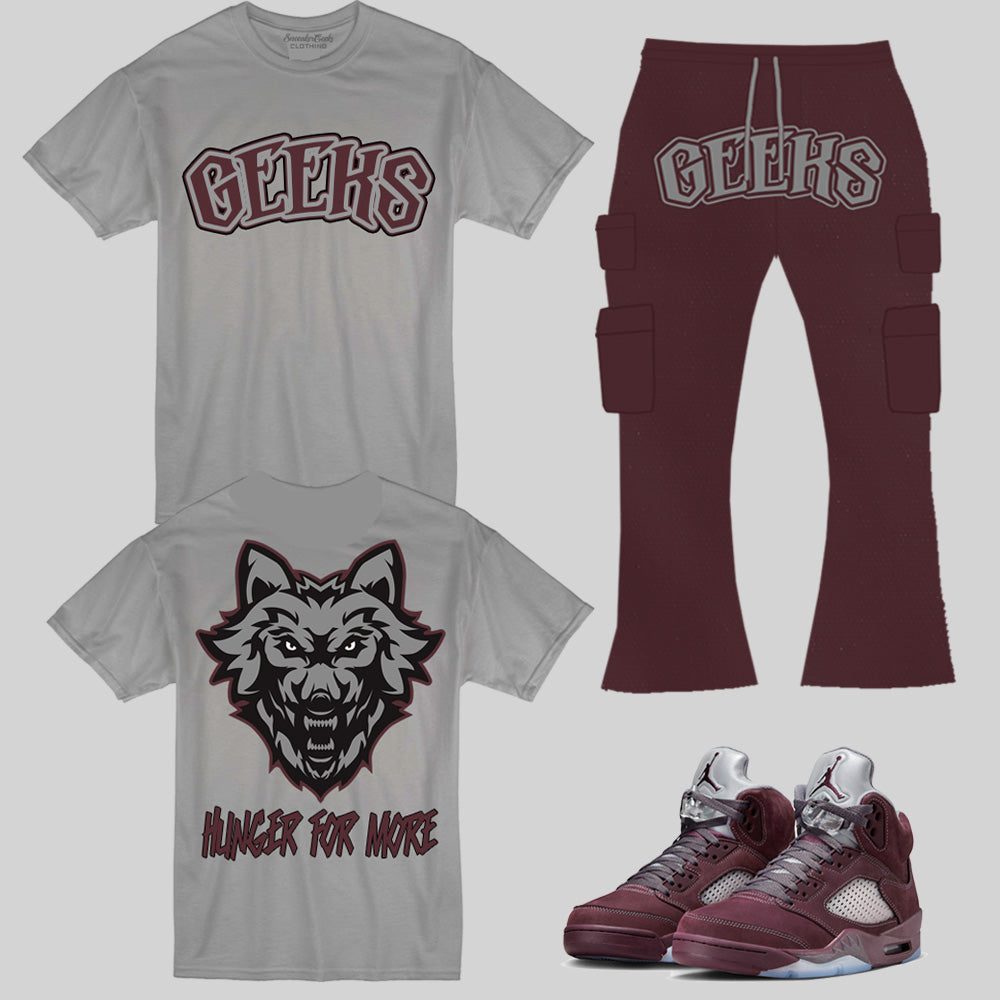 GEEKS Outfit to match Retro Jordan 5 Burgundy sneakers SneakerGeeks Clothing