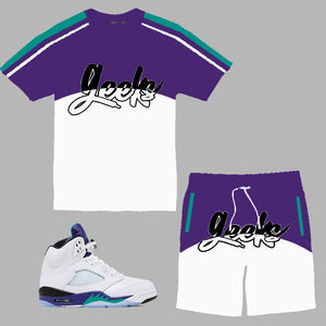 GEEKS Mega Short Set to match Retro Jordan 5 OG Grape sneakers