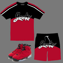 Load image into Gallery viewer, GEEKS Mega Short Set to match Retro Jordan 6 Toro Bravo sneakers
