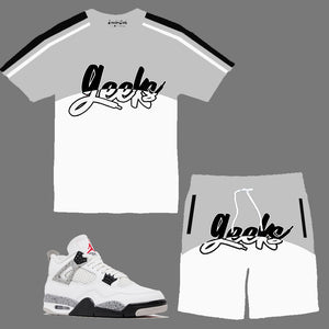 GEEKS Mega Short Set to match the Retro Jordan 4 White Cement