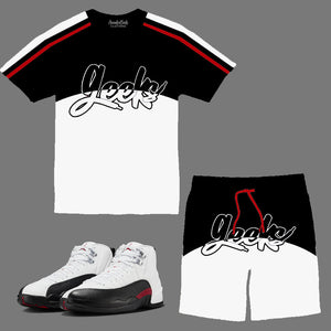 GEEKS Mega Short Set to match Retro Jordan 12 Flip sneakers