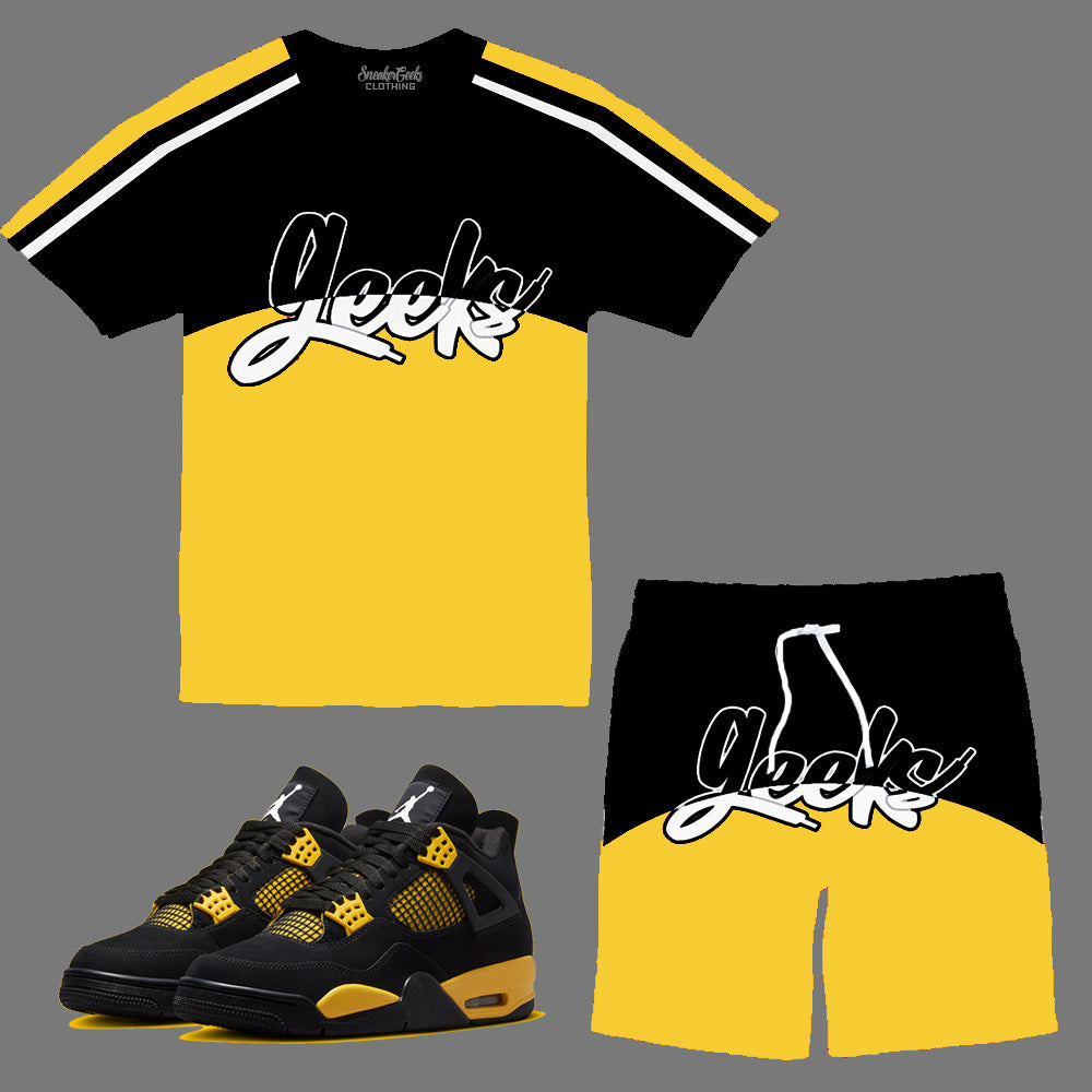 GEEKS Mega Short Set to match Retro Jordan 4 Thunder sneakers