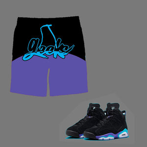 GEEKS Shorts to match Retro Jordan 6 Aqua sneakers
