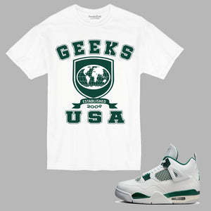 GEEKS USA T-Shirt to match Retro Jordan 4 Oxidized Green sneakers