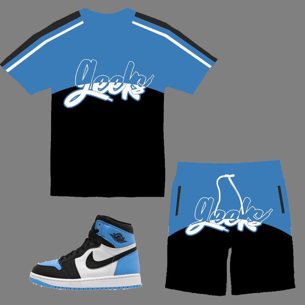 GEEKS Mega Short Set to match Retro Jordan 1 UNC Toe Sneakers