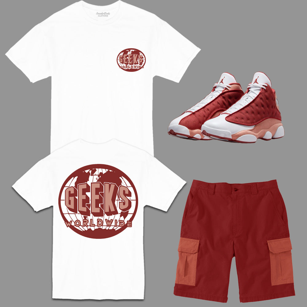 GEEKS Worldwide Short Set to match Retro Jordan 13 Dune Red sneakers