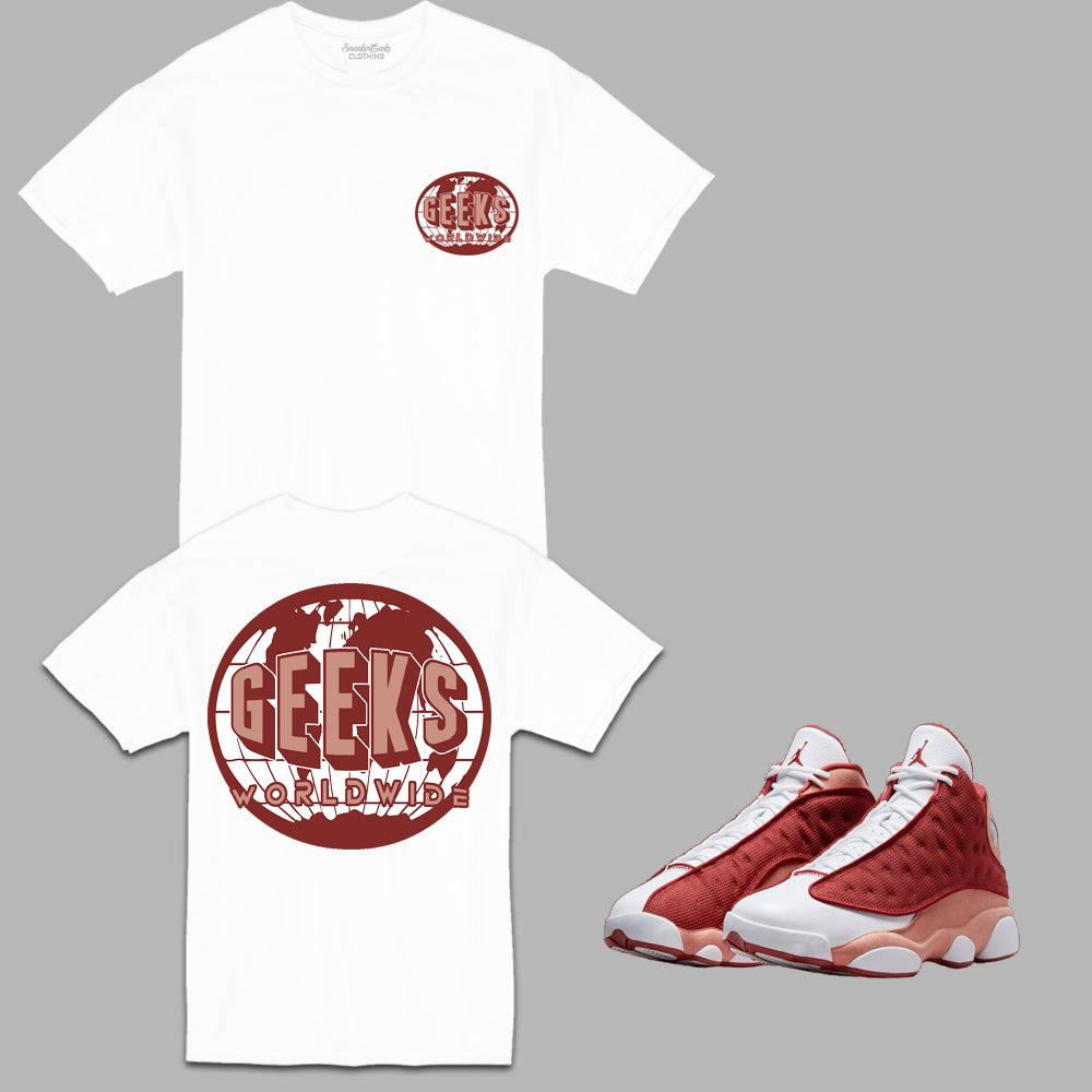 GEEKS Worldwide T-Shirt to match Retro Jordan 13 Dune Red sneakers