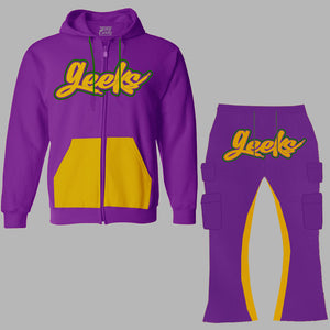 GEEKS Zipped Hooded Sweatsuit (Mardi Gras)