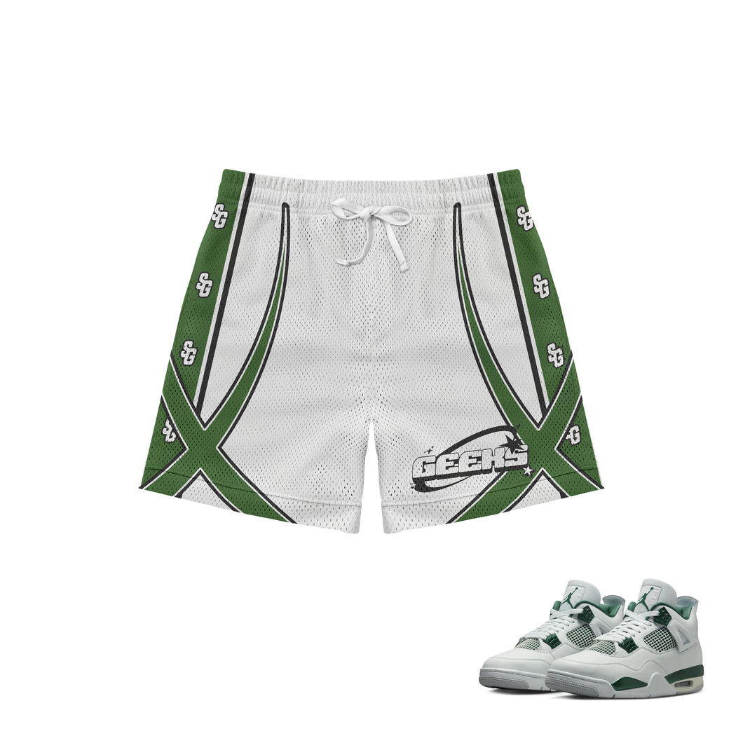 GEEKS Spectrum Mesh Shorts to match Retro Jordan 4 Oxidized Green sneakers