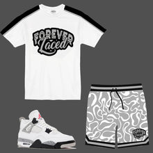 Load image into Gallery viewer, Forever Laced Retro Short Sets to to match Retro Jordan 4 White Cement sneakers
