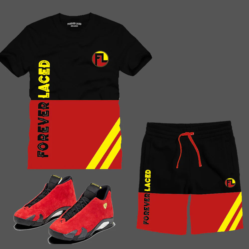 Forever Laced FL Short Set to match Retro Jordan 14 Ferrari