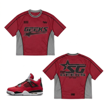 Load image into Gallery viewer, GEEKS Sportswear Mesh Jersey T-Shirt 2 to match Retro Jordan 4 Toro Bravo
