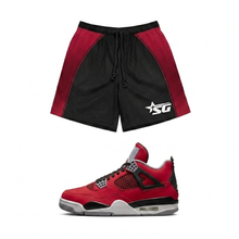 Load image into Gallery viewer, GEEKS Sportwear Nylon Shorts 2 to match Retro Jordan 4 Toro Bravo sneakers
