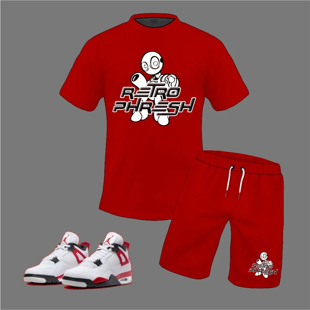Retro Phresh Boys Short Set - Red Cement