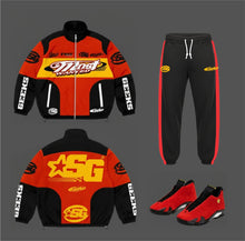 Load image into Gallery viewer, SG Most Wanted Windbreaker Set - Black/Red and Yellow
