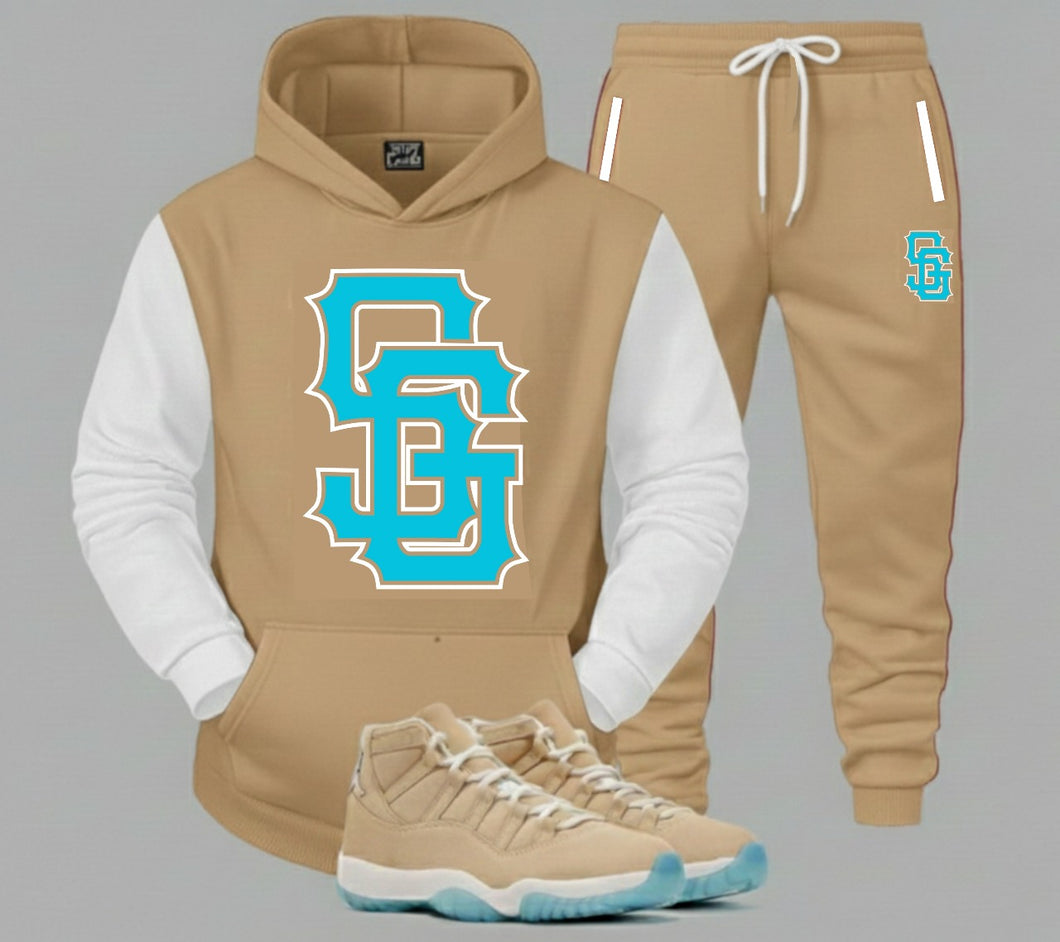 SG Giants Sweatsuit to match Retro Jordan 11 H-Town sneakers