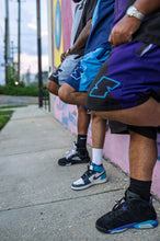Load image into Gallery viewer, Super S Windbreaker Short Set to match Retro Jordan 1 Obsidian sneakers
