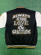 Load image into Gallery viewer, Always Show Love and Gratitude Varsity Jacket to match Retro Jordan 11 Gratitude - In Stock
