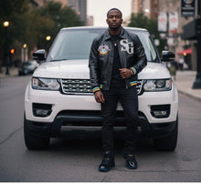 Load image into Gallery viewer, SG Legacy Bomber Jacket to match Retro Jordan 11 Gamma Blue
