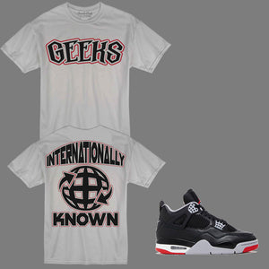 Internationally Known T-Shirt to match Retro Jordan 4 Bred Reimagined sneakers