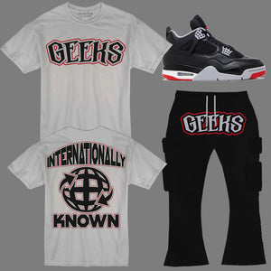 GEEKS Outfit to match Retro Jordan 4 Bred Reimagined Sneakers
