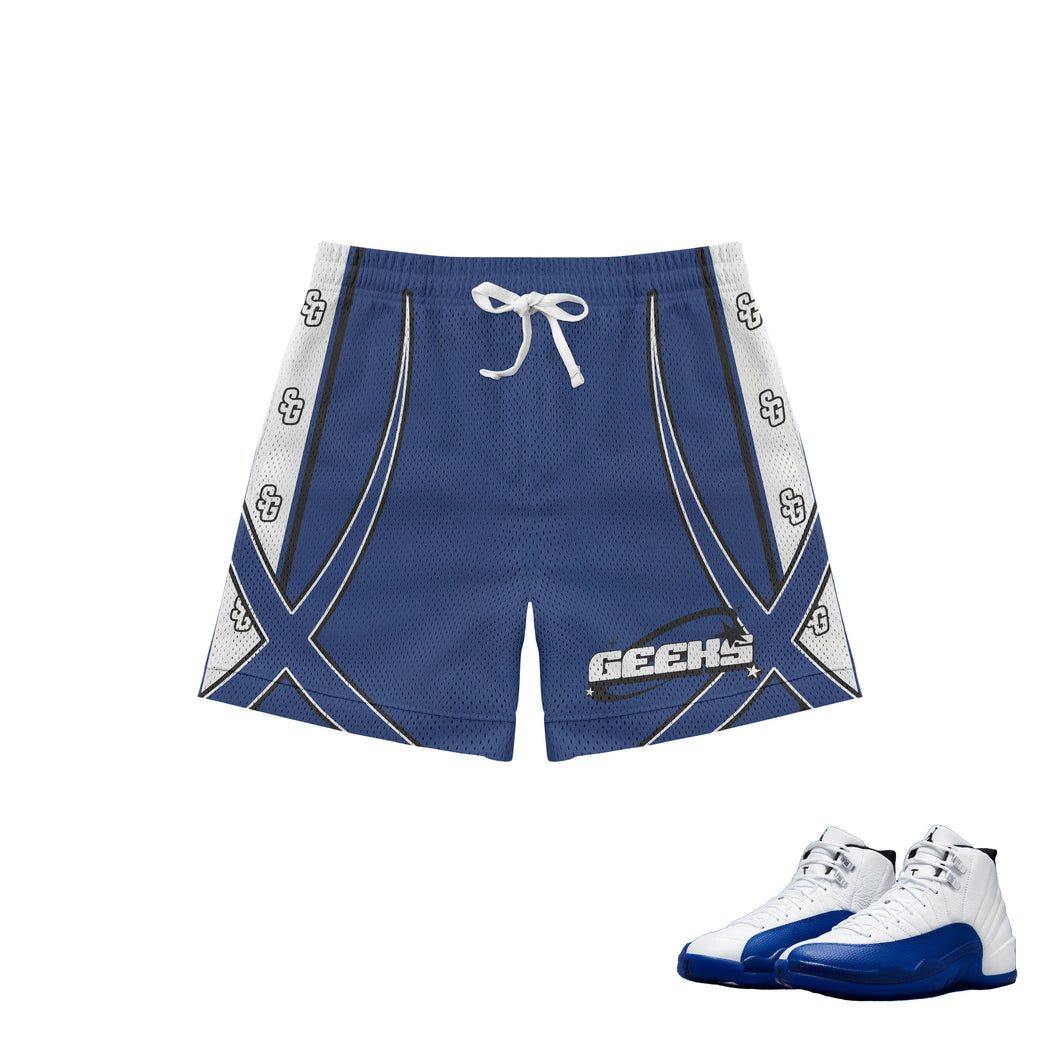 GEEKS Spectrum Mesh Shorts to match Retro Jordan 12 Blueberry sneakers