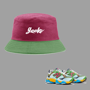 GEEKS Bucket Hat 1 to match New Balance 9060 Beach Glass sneakers