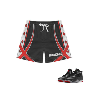GEEKS Spectrum Mesh Shorts to match Retro Jordan 4 Bred Reimagined sneakers