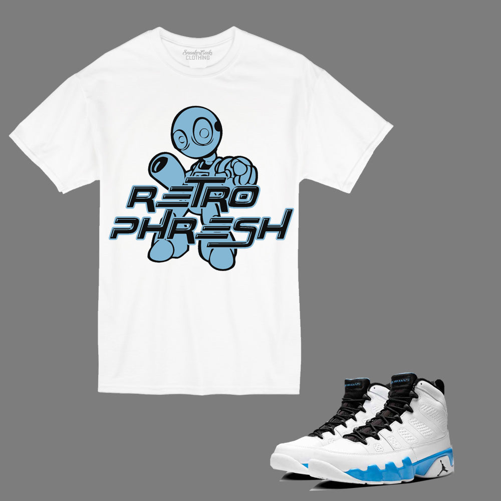 Retro Phresh T-Shirt to match Retro Jordan 9 Powder Blue sneakers