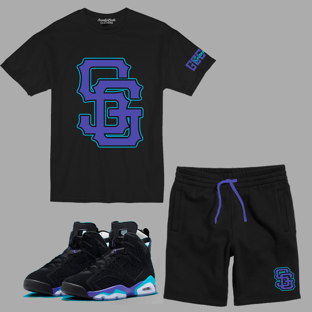 SG Giants Short Set to match Retro Jordan 6 Aqua sneakers