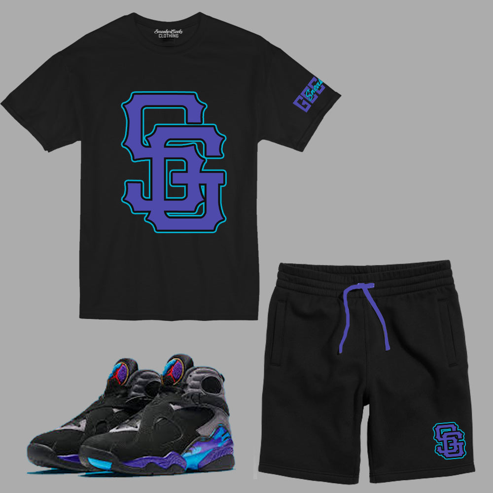 SG Giants Short Set to match Retro Jordan 8 Aqua sneakers