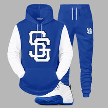 Load image into Gallery viewer, SG Giants Hooded Sweatsuit to match Retro Jordan 12 Blueberry sneakers
