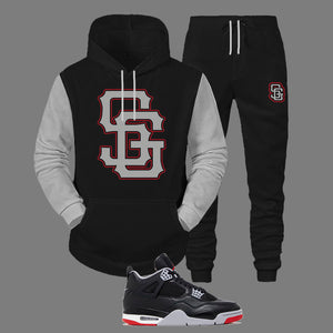 SG Giants Hooded Sweatsuit to match Retro Jordan 4 Bred Reimagined sneakers