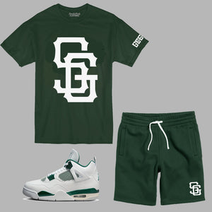 SG Giants Short Set to match Retro Jordan 4 Oxidized Green sneakers