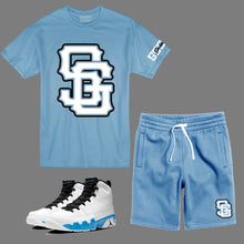 Load image into Gallery viewer, SG Giants Short Set to match Retro Jordan 9 Powder Blue sneakers
