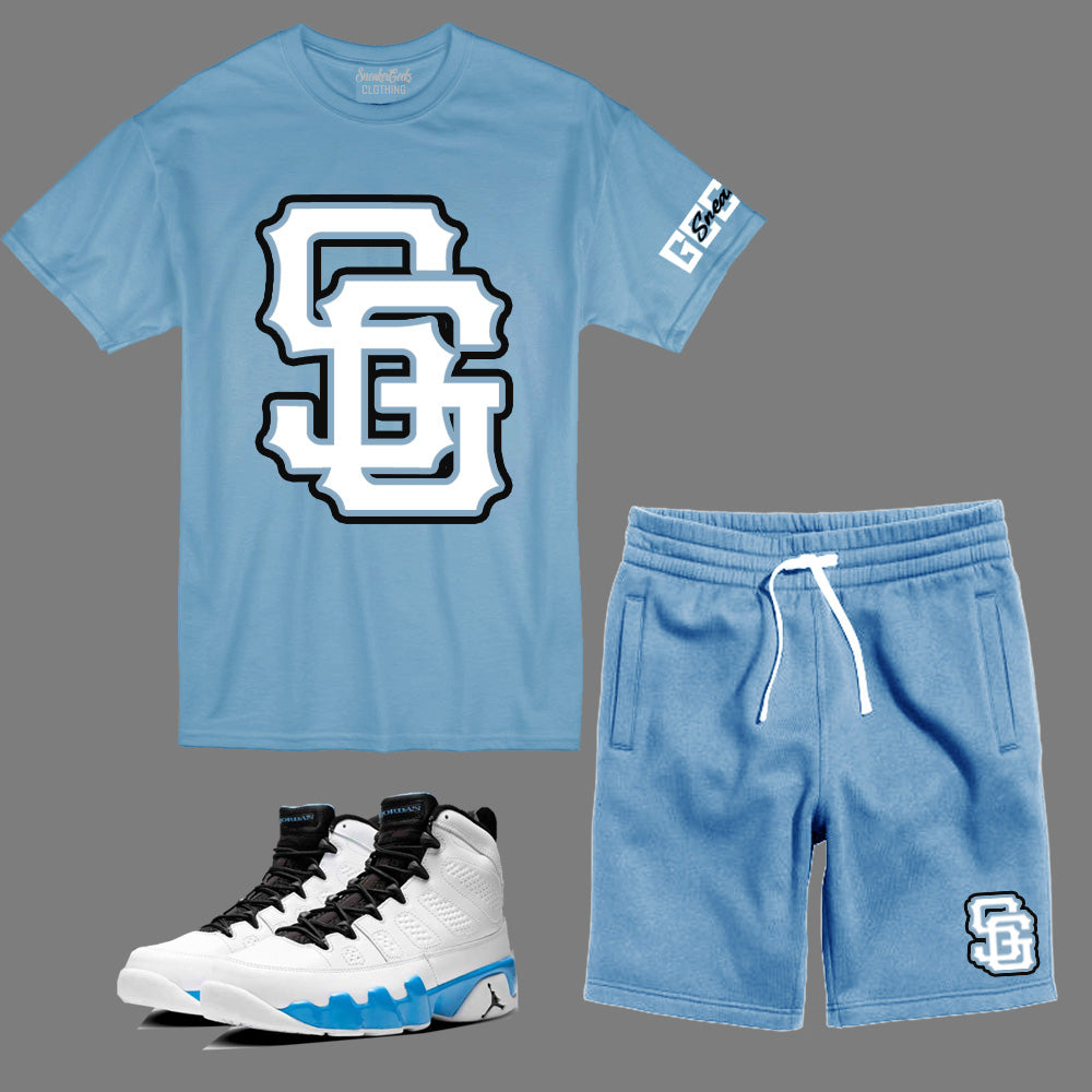 SG Giants Short Set to match Retro Jordan 9 Powder Blue sneakers