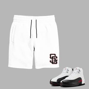 SG Giants Shorts to match Retro Jordan 12 Taxi Flip sneakers