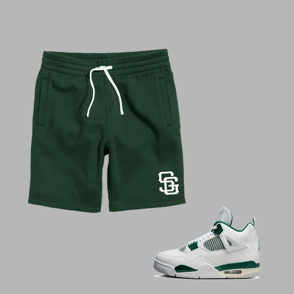 SG Giants Shorts to match Retro Jordan 4 Oxidized Green sneakers