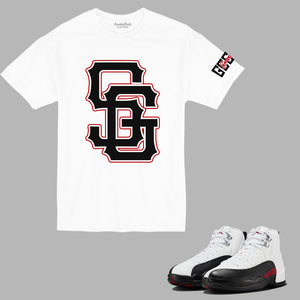 SG Giants T-Shirt to match Retro Jordan 12 Taxi Flip sneakers