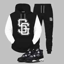 Load image into Gallery viewer, SG Giants Hooded Sweatsuit to match Retro Jordan 4 White Thunder sneakers
