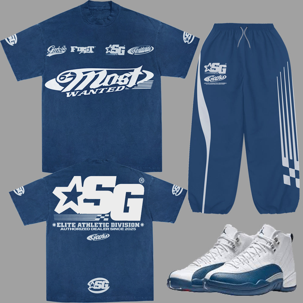SG MOST WANTED Outfit to match Retro Jordan 12 French Blue sneakers