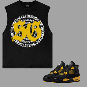 SG We Are The Culture Sleeveless T-Shirt to match Retro Jordan 4 Thunder sneakers