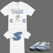 Load image into Gallery viewer, Marathan Runner T-Shirt to match New Balance Abzorb 2000 Baby Blue sneakers
