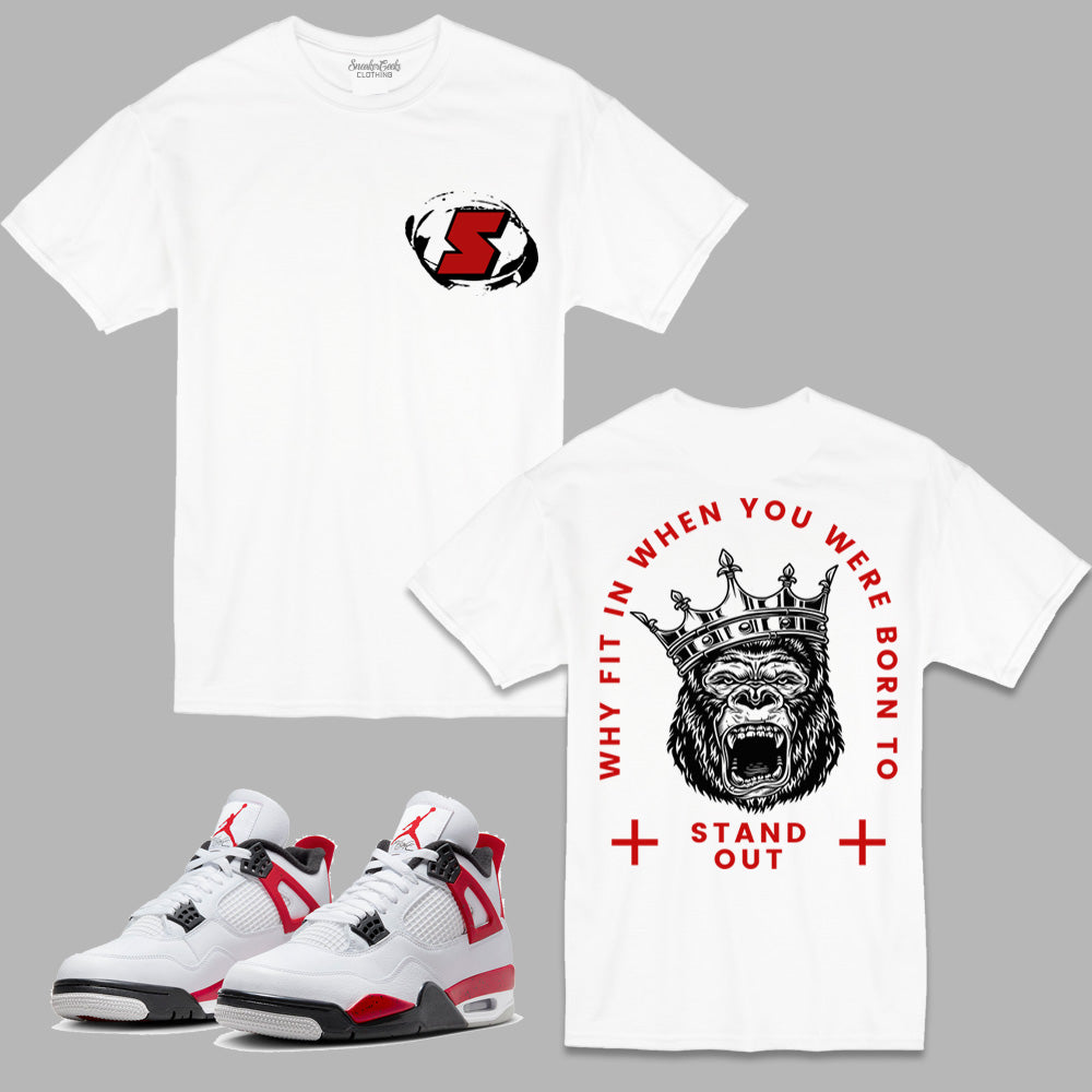 Stand Out T-Shirt to match Retro Jordan 4 Red Cement Sneakers