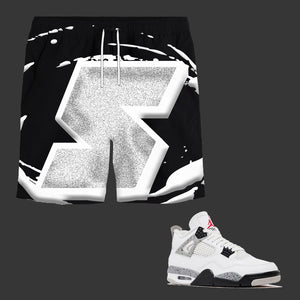 Super S Arena Shorts to match Retro Jordan 4 White Cement sneakers