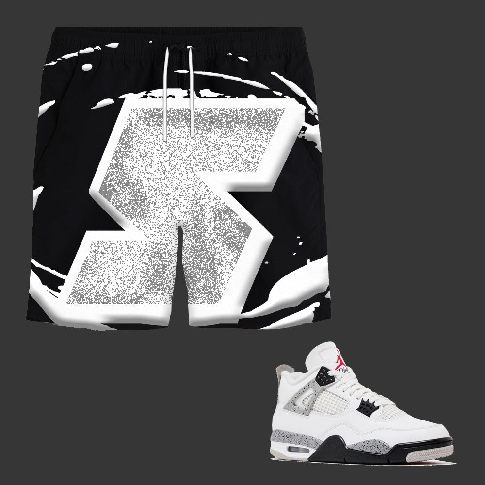 Super S Arena Shorts to match Retro Jordan 4 White Cement sneakers