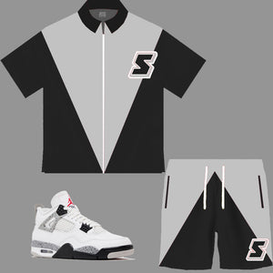 Super S Windbreaker Short Set to match Retro Jordan 4 Wet Cement sneakers